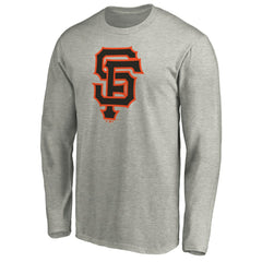 San Francisco Giants Official Team Logo Long Sleeve T-Shirt - Heather Gray T-shirts