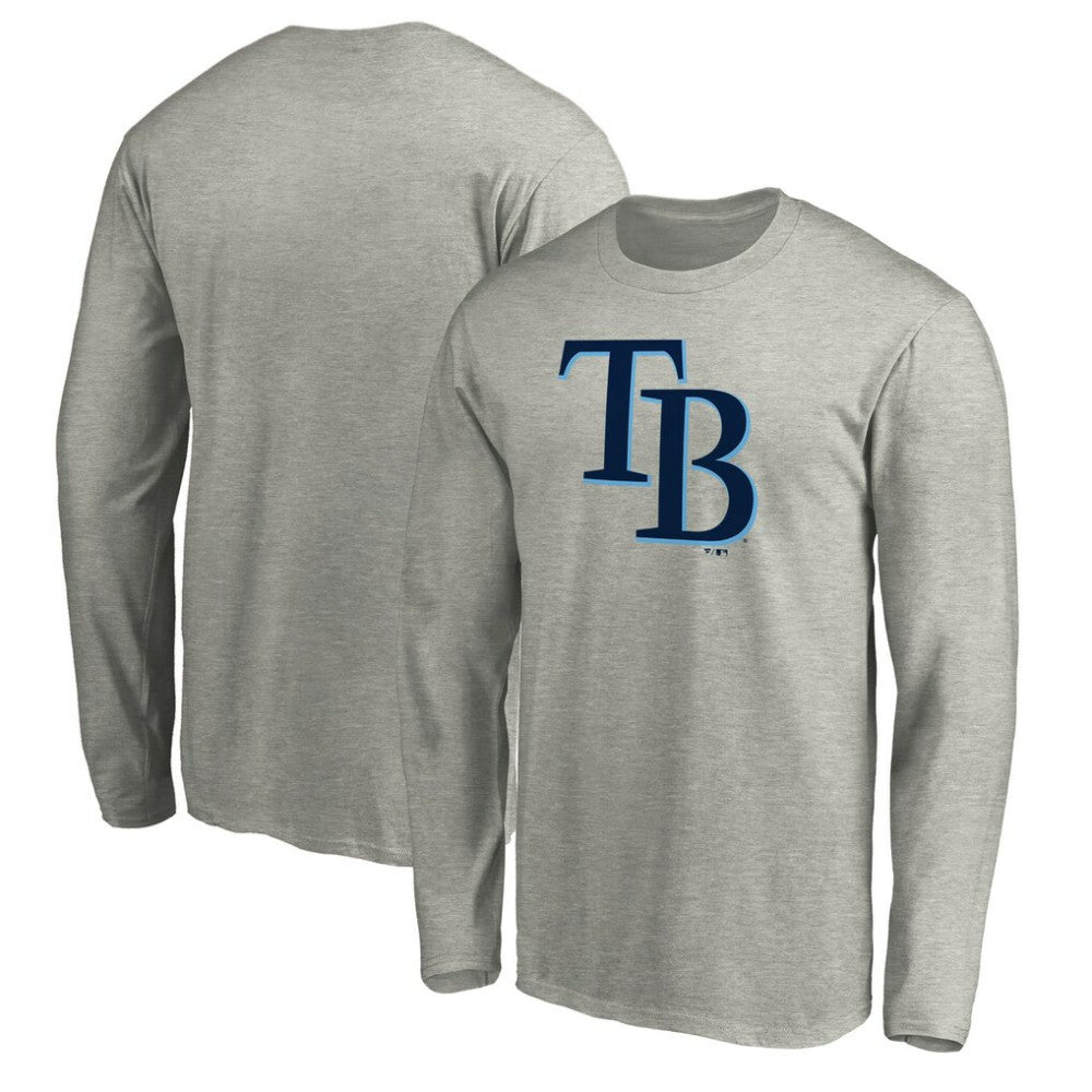 Tampa Bay Rays Official Team Logo Long Sleeve T-Shirt - Heather Gray T-shirts