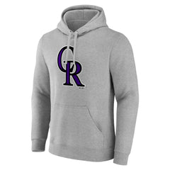 Colorado Rockies Official Logo Fitted Pullover Hoodie - Heather Gray Hoodies