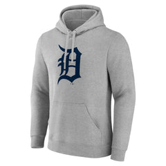 Detroit Tigers Official Logo Fitted Pullover Hoodie - Heather Gray Hoodies