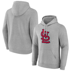 St. Louis Cardinals Official Logo Fitted Pullover Hoodie - Heather Gray Hoodies