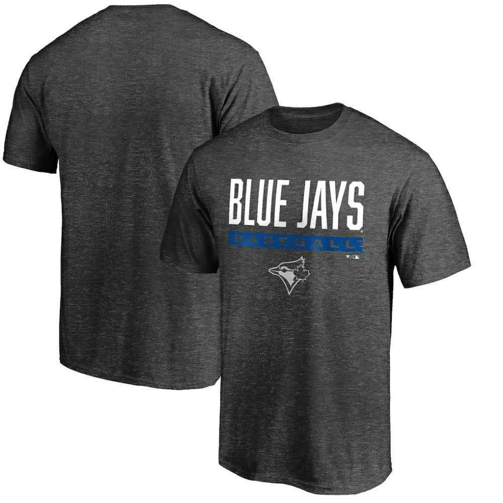 Toronto Blue Jays Win Stripe Logo T-Shirt - Charcoal T-shirts