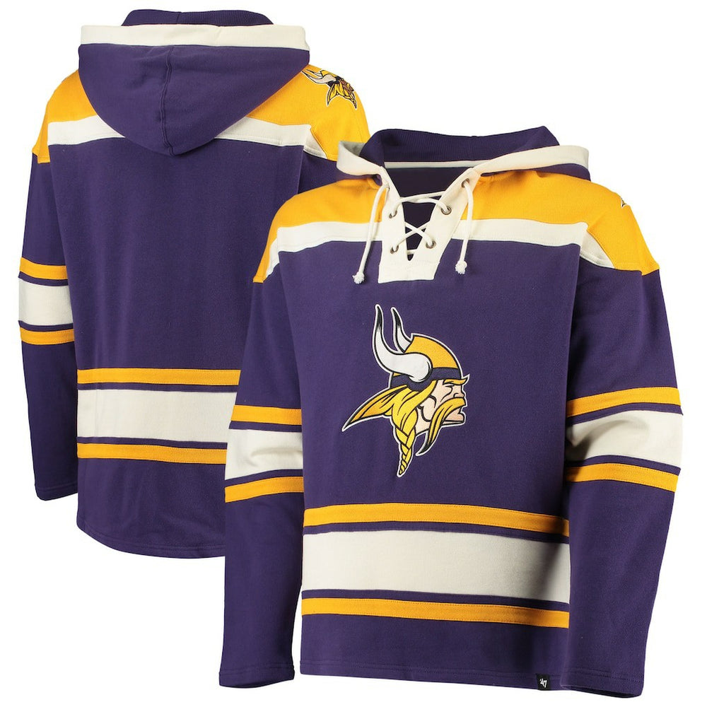 Minnesota Vikings '47 Lacer V-Neck Pullover Hoodie - Purple/Gold Hoodies