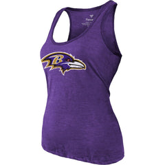 Lamar Jackson Baltimore Ravens Majestic Threads Women's Name & Number Tri-Blend Tank Top - Heathered Purple Tops