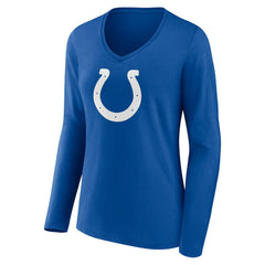 Indianapolis Colts Women's Primary Team Logo Long Sleeve V-Neck T-Shirt - Royal T-shirts