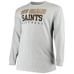 New Orleans Saints Big & Tall Practice Long Sleeve T-Shirt - Heathered Gray T-shirts