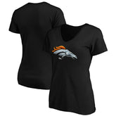 Denver Broncos Women's Midnight Mascot Logo V-Neck T-Shirt - Black T-shirts