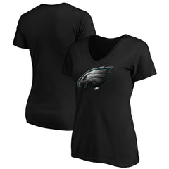 Philadelphia Eagles Women's Midnight Mascot Logo V-Neck T-Shirt - Black T-shirts