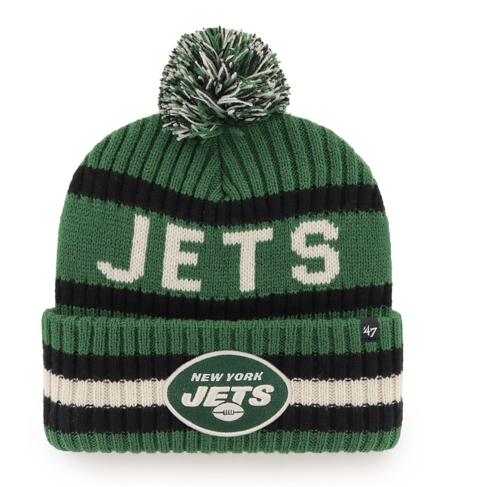New York Jets '47 Bering Cuffed Knit Hat with Pom - Green Hats