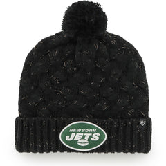 New York Jets '47 Women's Fiona Logo Cuffed Knit Hat with Pom - Black Hats
