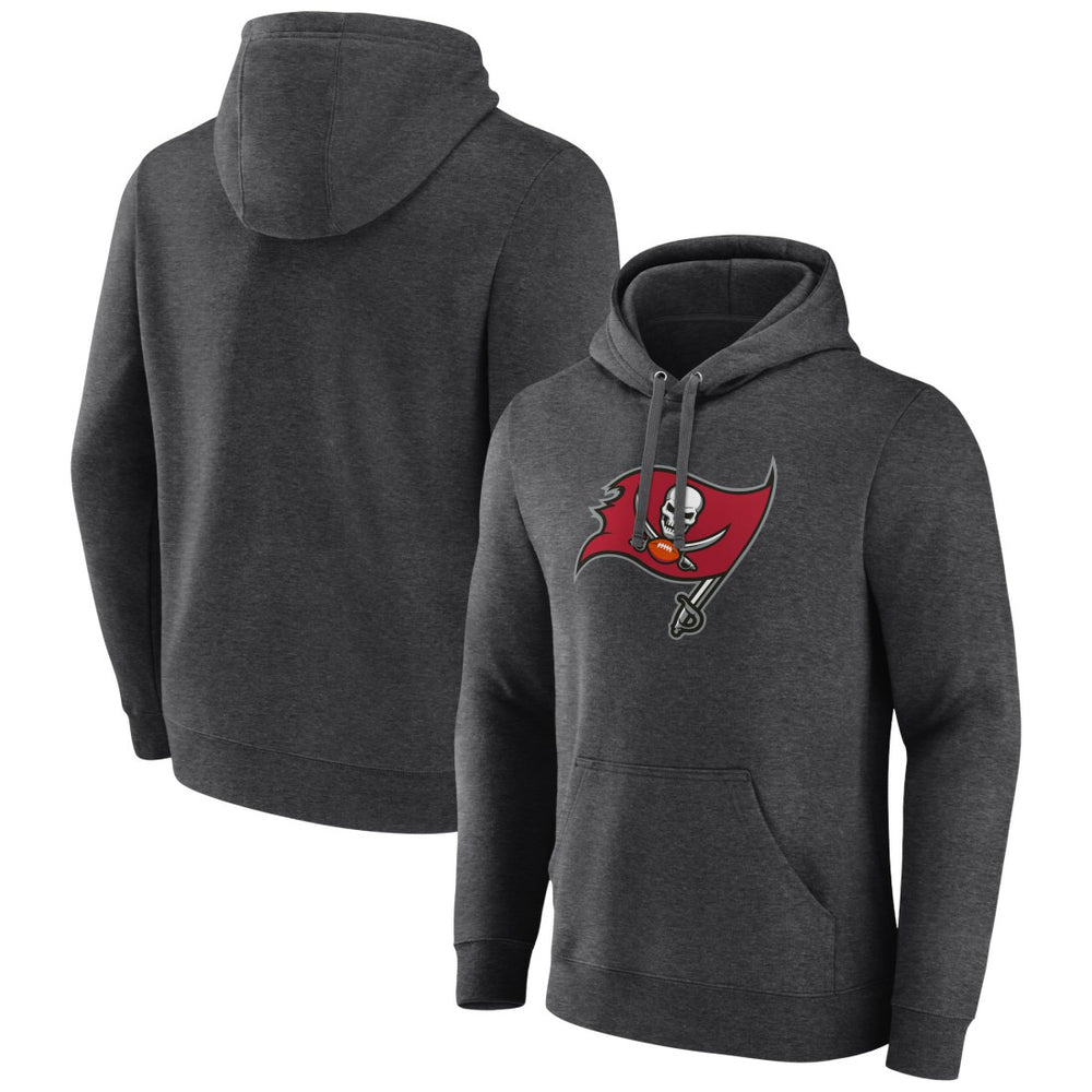 Tampa Bay Buccaneers Primary Logo Fitted Pullover Hoodie - Charcoal Hoodies