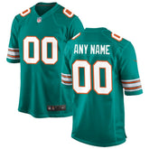 Miami Dolphins Alternate Custom Game Jersey - Aqua Jerseys