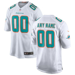Miami Dolphins Custom Game Jersey - White Jerseys