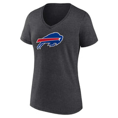 Buffalo Bills Women's Primary Team Logo V-Neck T-Shirt - Charcoal T-shirts