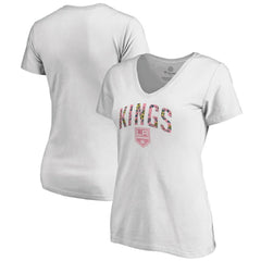 Los Angeles Kings Women's Floral Arched V-Neck T-Shirt - White | US 3894269