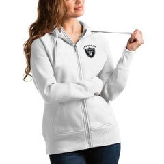 Las Vegas Raiders Antigua Women's Victory Full-Zip Hoodie - White Hoodies