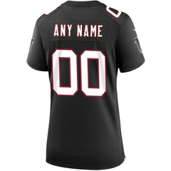 Atlanta Falcons Women's Throwback Custom Game Jersey - Black Jerseys
