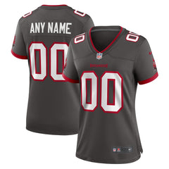 Tampa Bay Buccaneers Women's Alternate Custom Game Jersey - Pewter Jerseys