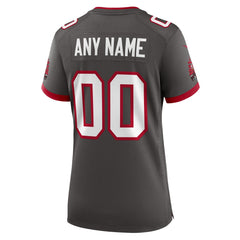 Tampa Bay Buccaneers Women's Alternate Custom Game Jersey - Pewter Jerseys