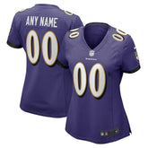 Baltimore Ravens Women's Custom Game Jersey - Purple Jerseys