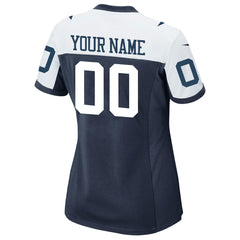 Dallas Cowboys Women's Alternate Custom Game Jersey - Navy Jerseys