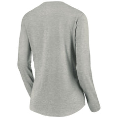 Tampa Bay Buccaneers Women's Primary Logo Long Sleeve V-Neck T-Shirt - Heather Gray T-shirts