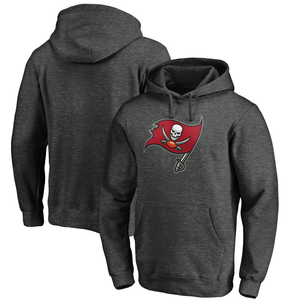Tampa Bay Buccaneers Primary Logo Pullover Hoodie - Heather Charcoal Hoodies