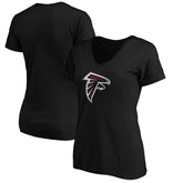 Atlanta Falcons Women's Primary Logo V-Neck T-Shirt - Black T-shirts