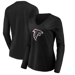 Atlanta Falcons Women's Primary Logo Long Sleeve T-Shirt - Black T-shirts