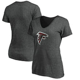 Atlanta Falcons Women's Primary Logo V-Neck T-Shirt - Heather Gray T-shirts
