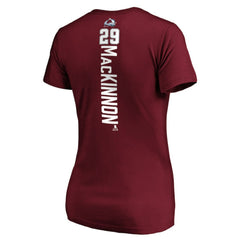 Nathan MacKinnon Colorado Avalanche Women's Playmaker V-Neck T-Shirt - Garnet | US 3908194