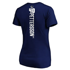 Elias Pettersson Vancouver Canucks Women's Playmaker V-Neck T-Shirt - Royal | US 3908228