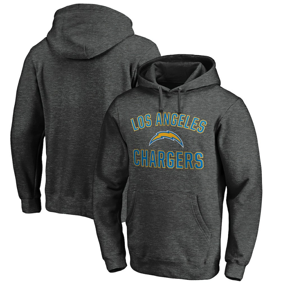 Los Angeles Chargers Victory Arch Pullover Hoodie - Heather Gray Hoodies
