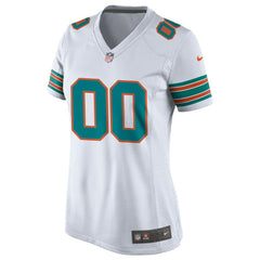 Miami Dolphins Women's Alternate Custom Game Jersey - White Jerseys