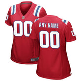 New England Patriots Women's Alternate Custom Jersey - Red Jerseys