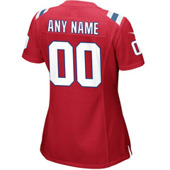 New England Patriots Women's Alternate Custom Jersey - Red Jerseys