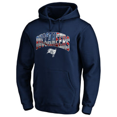 Tampa Bay Buccaneers Banner Wave Fitted Pullover Hoodie - Navy Hoodies