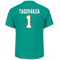 Tua Tagovailoa Miami Dolphins Big & Tall Player Name & Number T-Shirt - Aqua T-shirts