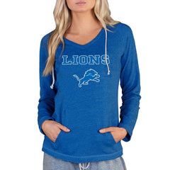 Detroit Lions Concepts Sport Women's Mainstream Tri-Blend Raglan Hoodie V-Neck Top - Blue Hoodies