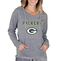 Green Bay Packers Concepts Sport Women's Mainstream Tri-Blend Raglan Hoodie V-Neck Top - Gray Hoodies