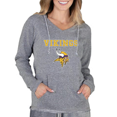 Minnesota Vikings Concepts Sport Women's Mainstream Tri-Blend Raglan Hoodie V-Neck Top - Gray Hoodies