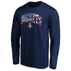 Houston Rockets Banner Wave Long Sleeve T-Shirt Navy