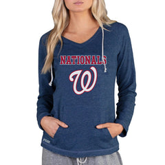Washington Nationals Concepts Sport Women's Mainstream Terry Long Sleeve Hoodie Top - Navy Hoodies
