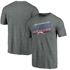 Los Angeles Chargers Team Freedom Tri-Blend T-Shirt - Gray T-shirts