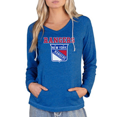New York Rangers Concepts Sport Women's Mainstream Terry Tri-Blend Long Sleeve Hooded Top - Royal | US 3929306