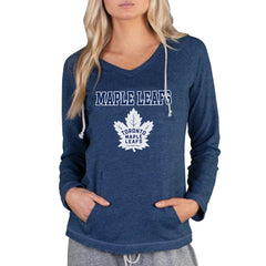 Toronto Maple Leafs Concepts Sport Women's Mainstream Terry Tri-Blend Long Sleeve Hooded Top - Navy | US 3929311