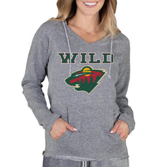 Minnesota Wild Concepts Sport Women's Mainstream Terry Tri-Blend Long Sleeve Hooded Top - Gray | US 3929322