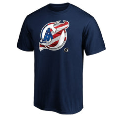 New Jersey Devils Banner Wave Logo T-Shirt - Navy | US 3930366