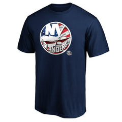 New York Islanders Banner Wave Logo T-Shirt - Navy | US 3930367
