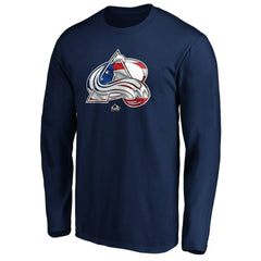 Colorado Avalanche Banner Wave Logo Long Sleeve T-Shirt - Navy | US 3930427